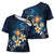 Hawaii Honu Cross Shoulder Shirt Polynesian Curves Plumeria - Polynesian Pride
