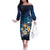 Hawaii Honu Family Matching Off The Shoulder Long Sleeve Dress and Hawaiian Shirt Polynesian Curves Plumeria - Polynesian Pride