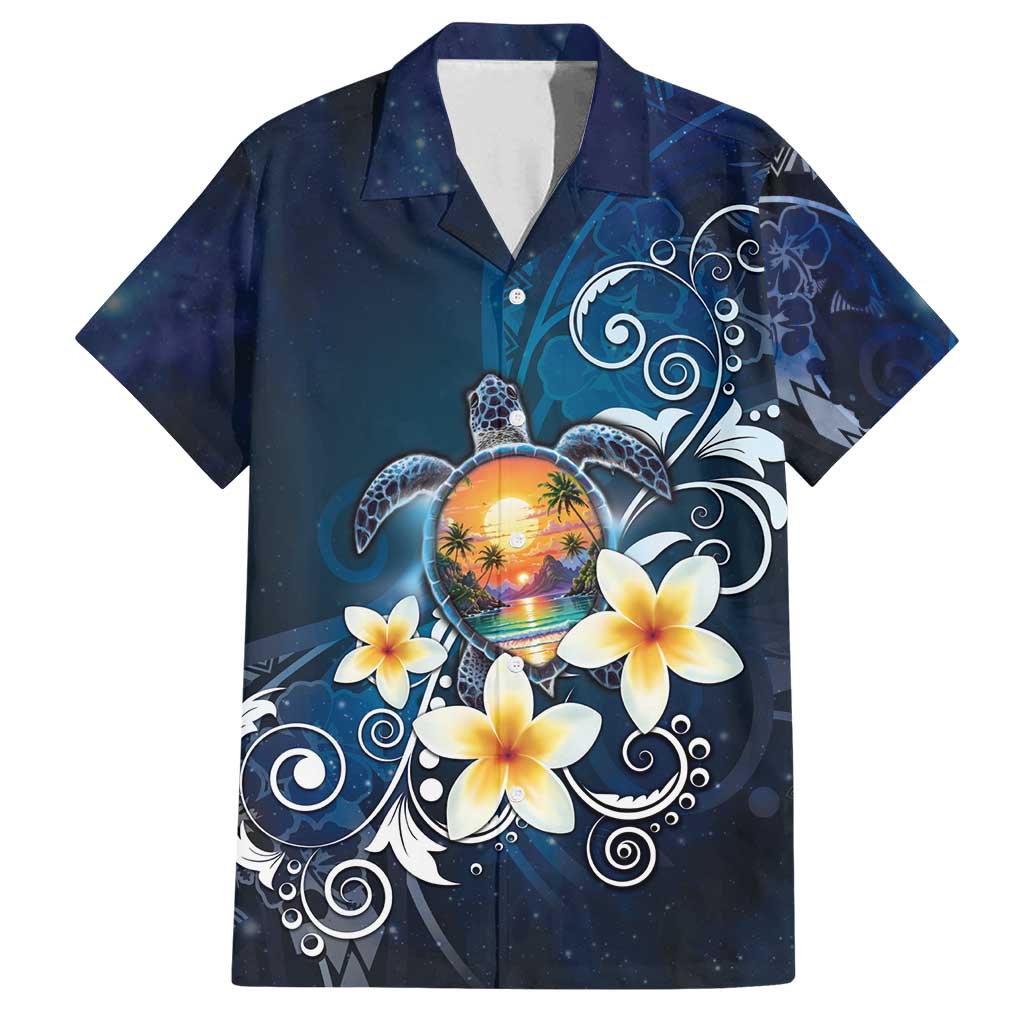 Hawaii Honu Family Matching Off Shoulder Short Dress and Hawaiian Shirt Polynesian Curves Plumeria - Polynesian Pride