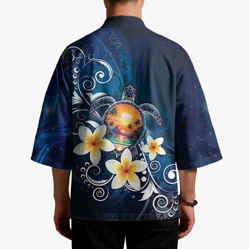 Hawaii Honu Kimono Polynesian Curves Plumeria - Polynesian Pride