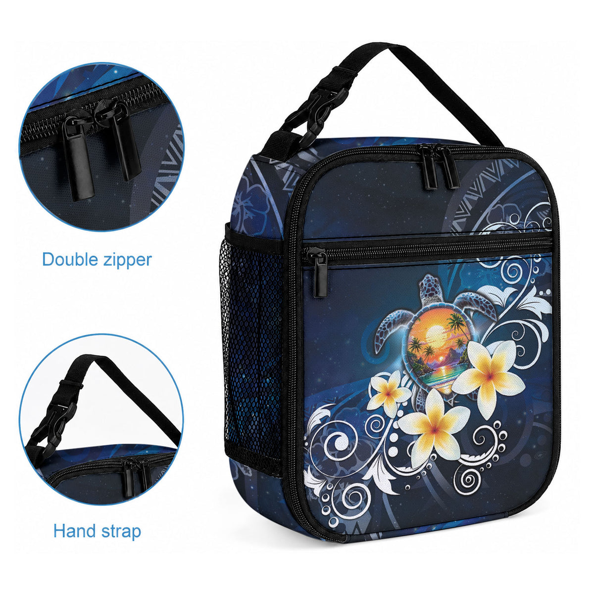 Hawaii Honu Lunch Bag Polynesian Curves Plumeria LT05 - Polynesian Pride