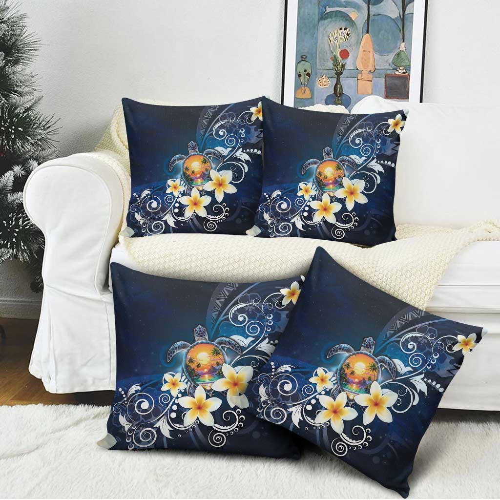 Hawaii Honu Pillow Cover Polynesian Curves Plumeria - Polynesian Pride