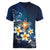 Hawaii Honu Women V-Neck T-Shirt Polynesian Curves Plumeria - Polynesian Pride