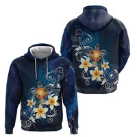 Hawaii Honu Zip Hoodie Polynesian Curves Plumeria - Polynesian Pride