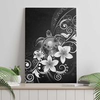 Hawaii Honu Canvas Wall Art Polynesian Curves Plumeria Grayscale - Polynesian Pride
