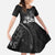 Hawaii Honu Family Matching Long Sleeve Bodycon Dress and Hawaiian Shirt Polynesian Curves Plumeria Grayscale - Polynesian Pride