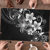 Hawaii Honu Puzzle Polynesian Curves Plumeria Grayscale - Polynesian Pride