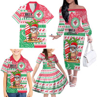 Hawaii Christmas Family Matching Off Shoulder Long Sleeve Dress and Hawaiian Shirt Santa Claus Surf Mele Kalikimaka LT05 - Polynesian Pride
