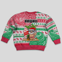 Hawaii Christmas Kid Ugly Christmas Sweater Santa Claus Surf Mele Kalikimaka LT05 - Polynesian Pride