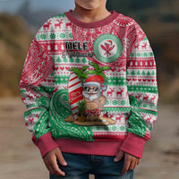 Hawaii Christmas Kid Ugly Christmas Sweater Santa Claus Surf Mele Kalikimaka LT05 - Polynesian Pride