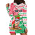 Personalized Hawaii Christmas Hoodie Dress Santa Claus Surf Mele Kalikimaka LT05 - Polynesian Pride