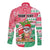 Personalized Hawaii Christmas Long Sleeve Button Shirt Santa Claus Surf Mele Kalikimaka LT05 - Polynesian Pride