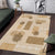 Vintage Lapita Area Rug Iconic Double Face Pattern Beige