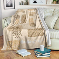 Vintage Lapita Blanket Iconic Double Face Pattern Beige LT05 Beige - Polynesian Pride