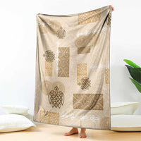 Vintage Lapita Blanket Iconic Double Face Pattern Beige LT05 - Polynesian Pride