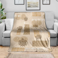 Vintage Lapita Blanket Iconic Double Face Pattern Beige LT05 - Polynesian Pride