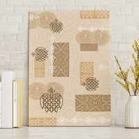 Vintage Lapita Canvas Wall Art Iconic Double Face Pattern Beige LT05 Without Frame Beige - Polynesian Pride