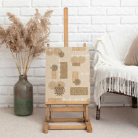 Vintage Lapita Canvas Wall Art Iconic Double Face Pattern Beige LT05 - Polynesian Pride