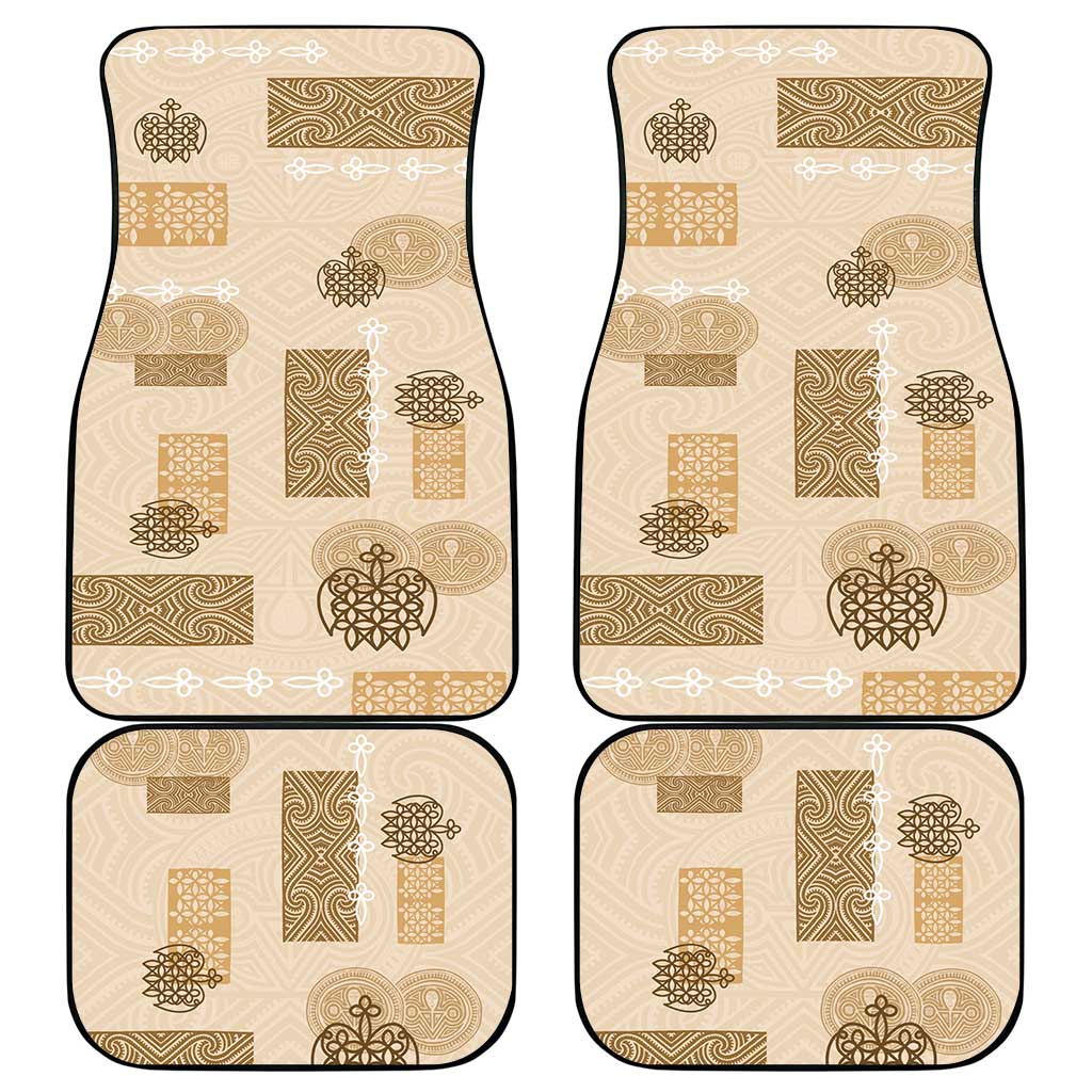 Vintage Lapita Car Mats Iconic Double Face Pattern Beige LT05 - Polynesian Pride