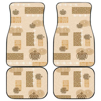 Vintage Lapita Car Mats Iconic Double Face Pattern Beige LT05 - Polynesian Pride