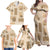 Vintage Lapita Family Matching Off Shoulder Maxi Dress and Hawaiian Shirt Iconic Double Face Pattern Beige