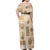 Vintage Lapita Family Matching Off Shoulder Maxi Dress and Hawaiian Shirt Iconic Double Face Pattern Beige