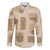 Vintage Lapita Family Matching Off Shoulder Short Dress and Hawaiian Shirt Iconic Double Face Pattern Beige