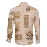 Vintage Lapita Family Matching Puletasi and Hawaiian Shirt Iconic Double Face Pattern Beige