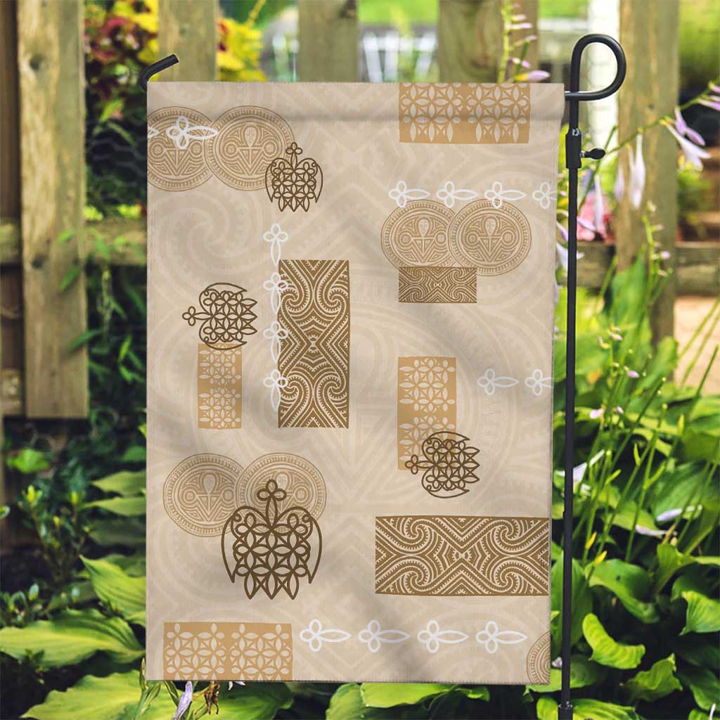 Vintage Lapita Garden Flag Iconic Double Face Pattern Beige LT05 Garden Flag Beige - Polynesian Pride