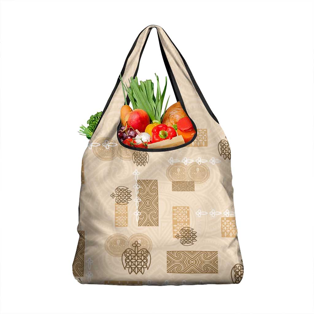 Vintage Lapita Grocery Bag Iconic Double Face Pattern Beige