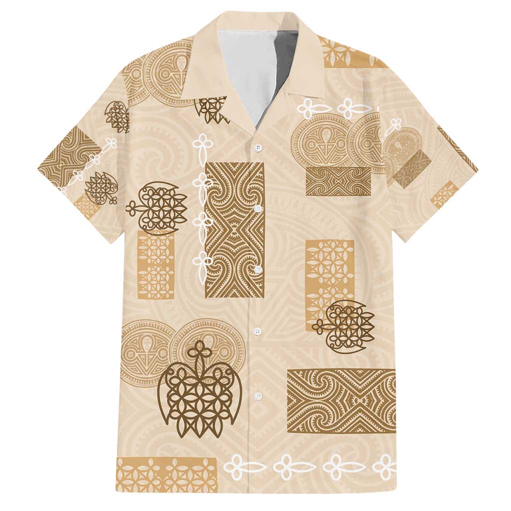 Vintage Lapita Hawaiian Shirt Iconic Double Face Pattern Beige LT05 Beige - Polynesian Pride