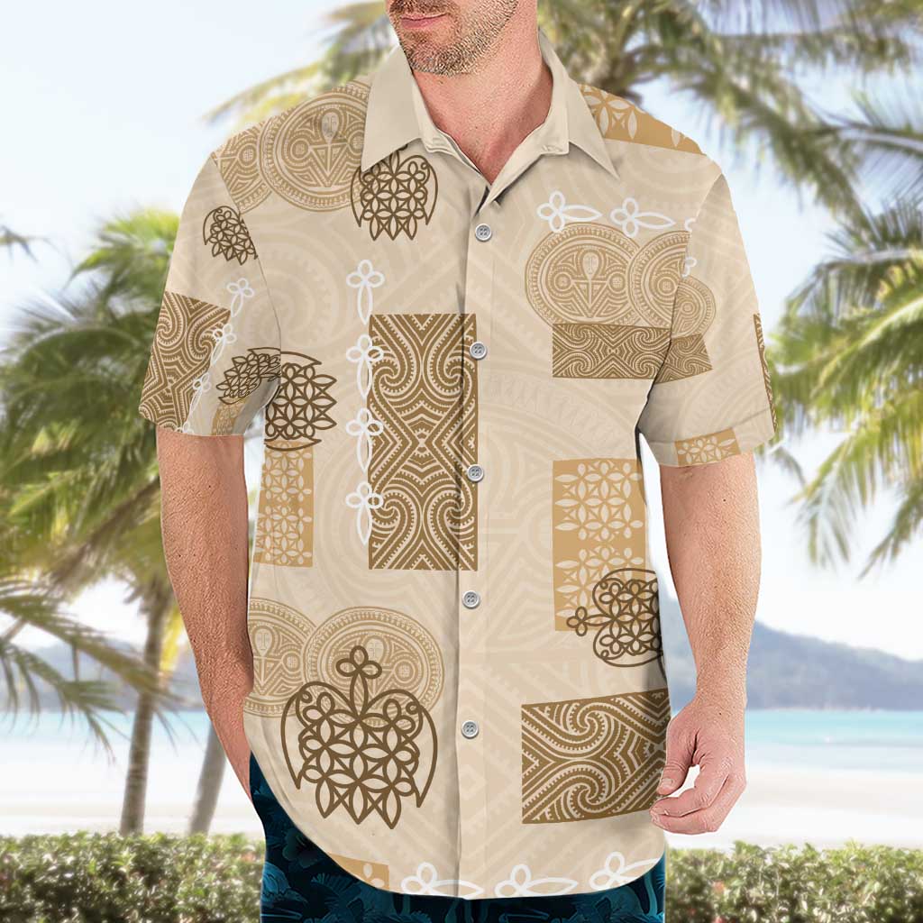 Vintage Lapita Hawaiian Shirt Iconic Double Face Pattern Beige LT05 - Polynesian Pride