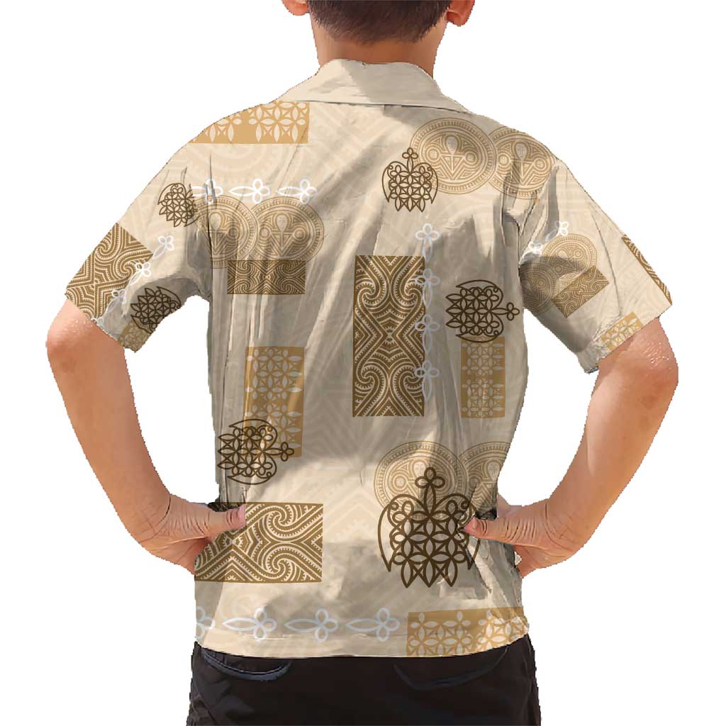 Vintage Lapita Hawaiian Shirt Iconic Double Face Pattern Beige LT05 - Polynesian Pride