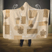 Vintage Lapita Hooded Blanket Iconic Double Face Pattern Beige LT05 - Polynesian Pride