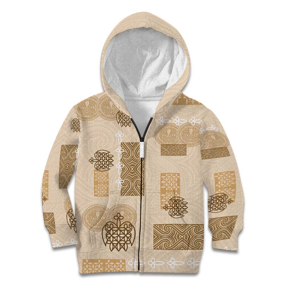 Vintage Lapita Kid Hoodie Iconic Double Face Pattern Beige
