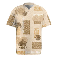 Vintage Lapita Rugby Jersey Iconic Double Face Pattern Beige