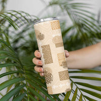 Vintage Lapita Skinny Tumbler Iconic Double Face Pattern Beige