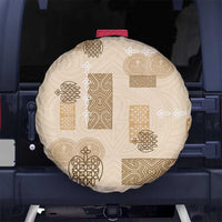 Vintage Lapita Spare Tire Cover Iconic Double Face Pattern Beige