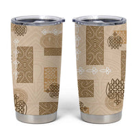 Vintage Lapita Tumbler Cup Iconic Double Face Pattern Beige LT05 Beige - Polynesian Pride