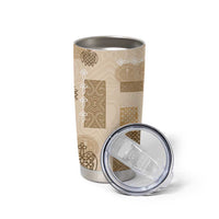 Vintage Lapita Tumbler Cup Iconic Double Face Pattern Beige LT05 - Polynesian Pride