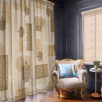 Vintage Lapita Window Curtain Iconic Double Face Pattern Beige LT05 - Polynesian Pride