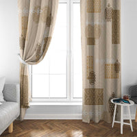 Vintage Lapita Window Curtain Iconic Double Face Pattern Beige LT05 - Polynesian Pride