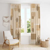 Vintage Lapita Window Curtain Iconic Double Face Pattern Beige LT05 - Polynesian Pride