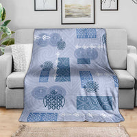 Vintage Lapita Blanket Iconic Double Face Pattern Blue LT05 - Polynesian Pride