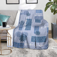 Vintage Lapita Blanket Iconic Double Face Pattern Blue LT05 - Polynesian Pride
