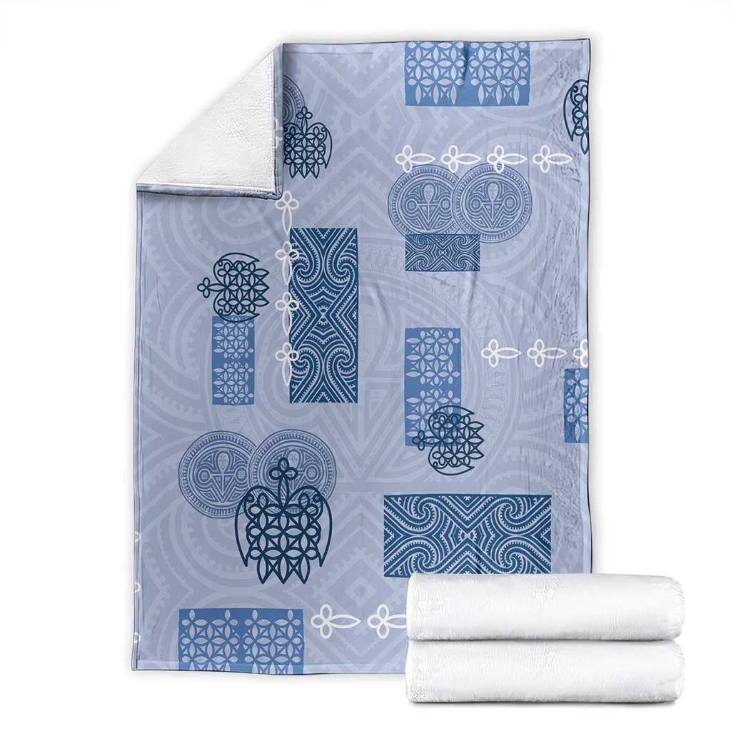 Vintage Lapita Blanket Iconic Double Face Pattern Blue LT05 - Polynesian Pride