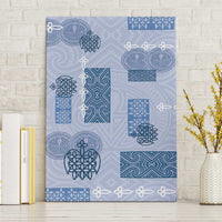 Vintage Lapita Canvas Wall Art Iconic Double Face Pattern Blue LT05 Without Frame Blue - Polynesian Pride