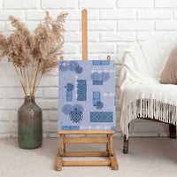 Vintage Lapita Canvas Wall Art Iconic Double Face Pattern Blue LT05 - Polynesian Pride