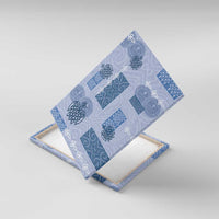 Vintage Lapita Canvas Wall Art Iconic Double Face Pattern Blue LT05 With Frame Blue - Polynesian Pride