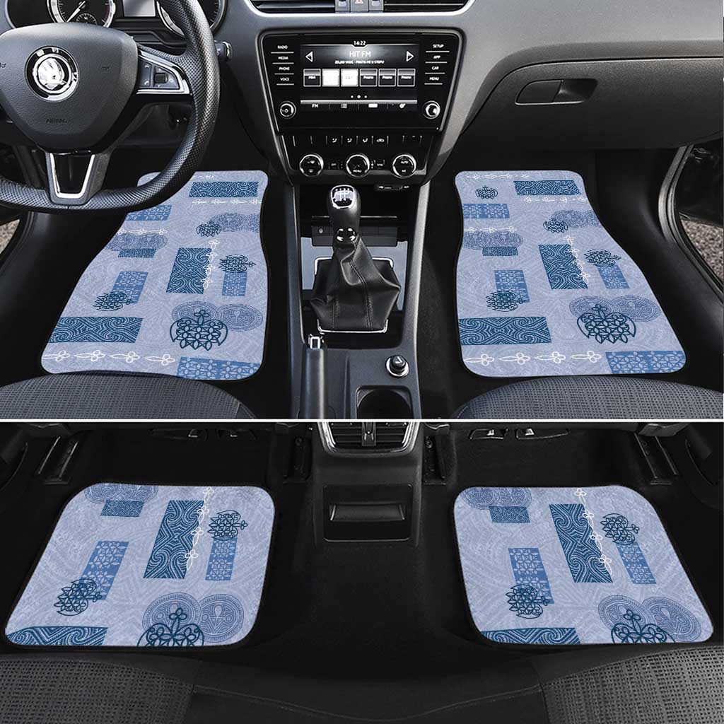 Vintage Lapita Car Mats Iconic Double Face Pattern Blue